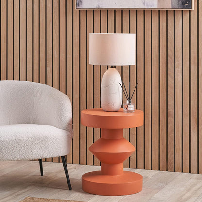 Drey Terracotta Fibrestone Side Table