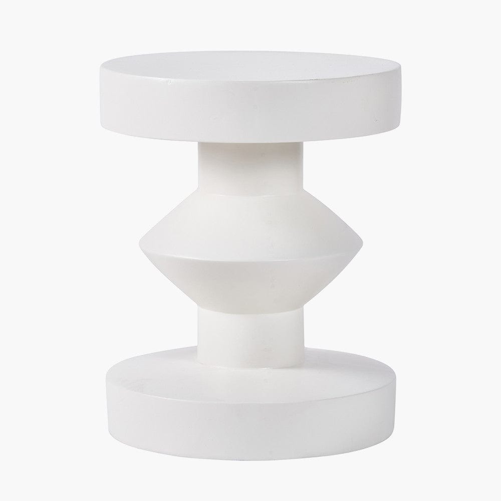 Drey White Fibrestone Side Table