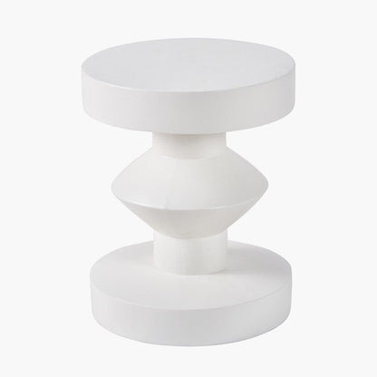 Drey White Fibrestone Side Table