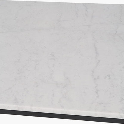 Kalani White Marble & Black Metal Square Coffee Table