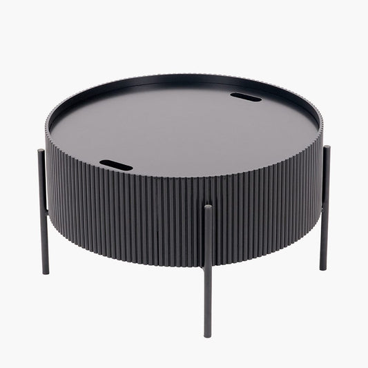 Henderson Black Wood & Black Metal Storage Coffee Table