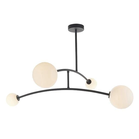 Miro 4 Light Matt Black Semi Flush Ceiling Light