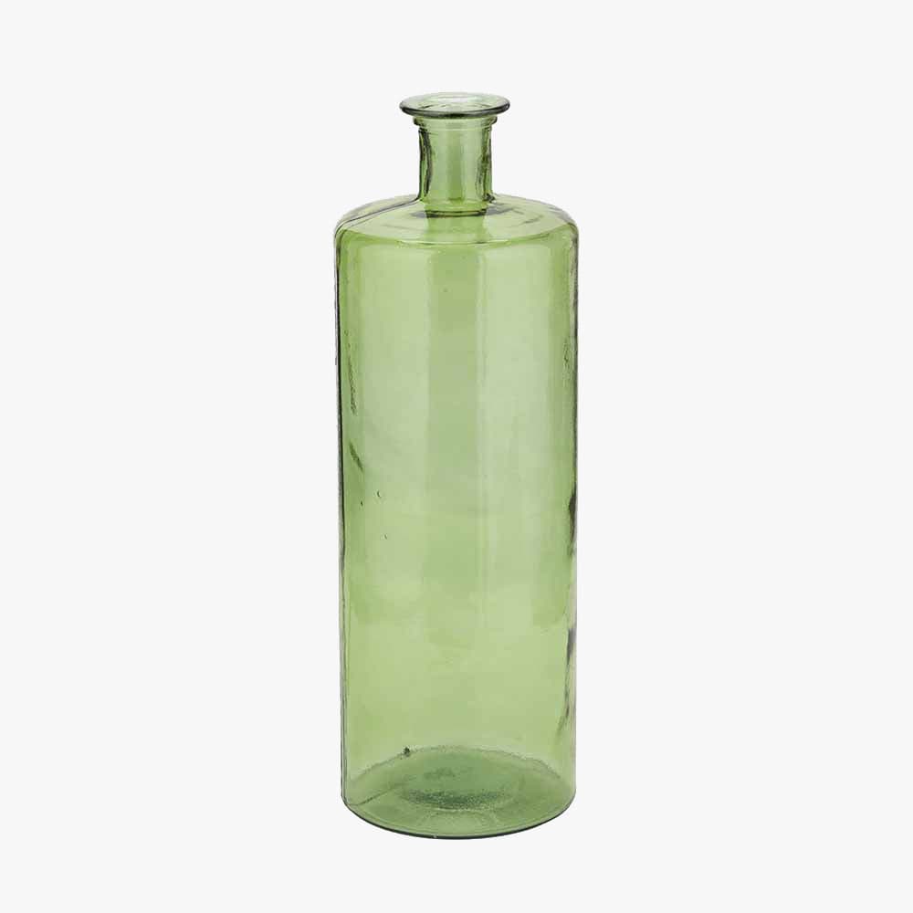 Forest Green Tall Recycled Glass Bottle Vase