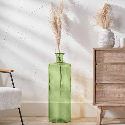 Forest Green Tall Recycled Glass Bottle Vase