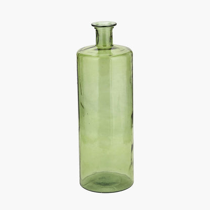 Forest Green Tall Recycled Glass Bottle Vase