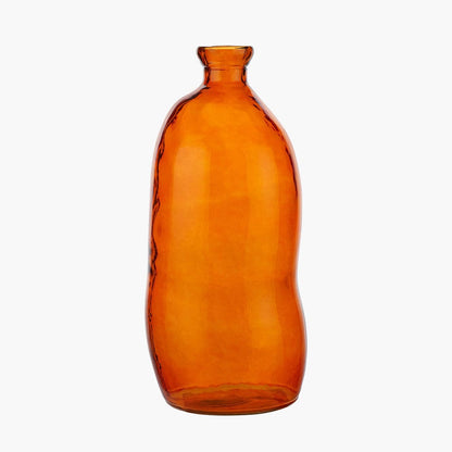 Orange Organic Shaped Recycled Glass Tall Vase