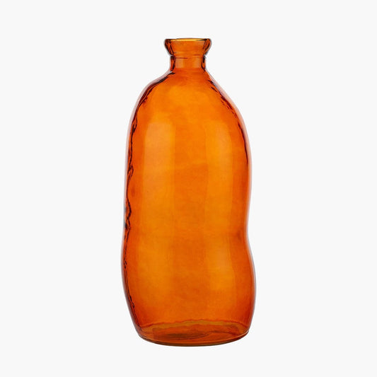 Orange Organic Shaped Recycled Glass Tall Vase