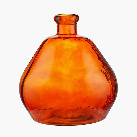 Orange Organic Shaped Recycled Glass Vase