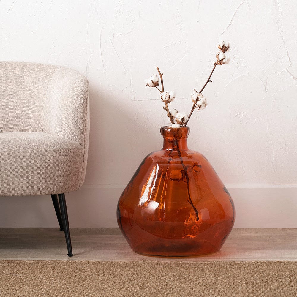 Orange Organic Shaped Recycled Glass Vase