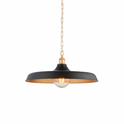 Tromso Matt Black & Satin Gold Pendant