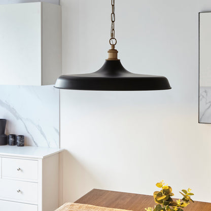 Tromso Matt Black & Satin Gold Pendant