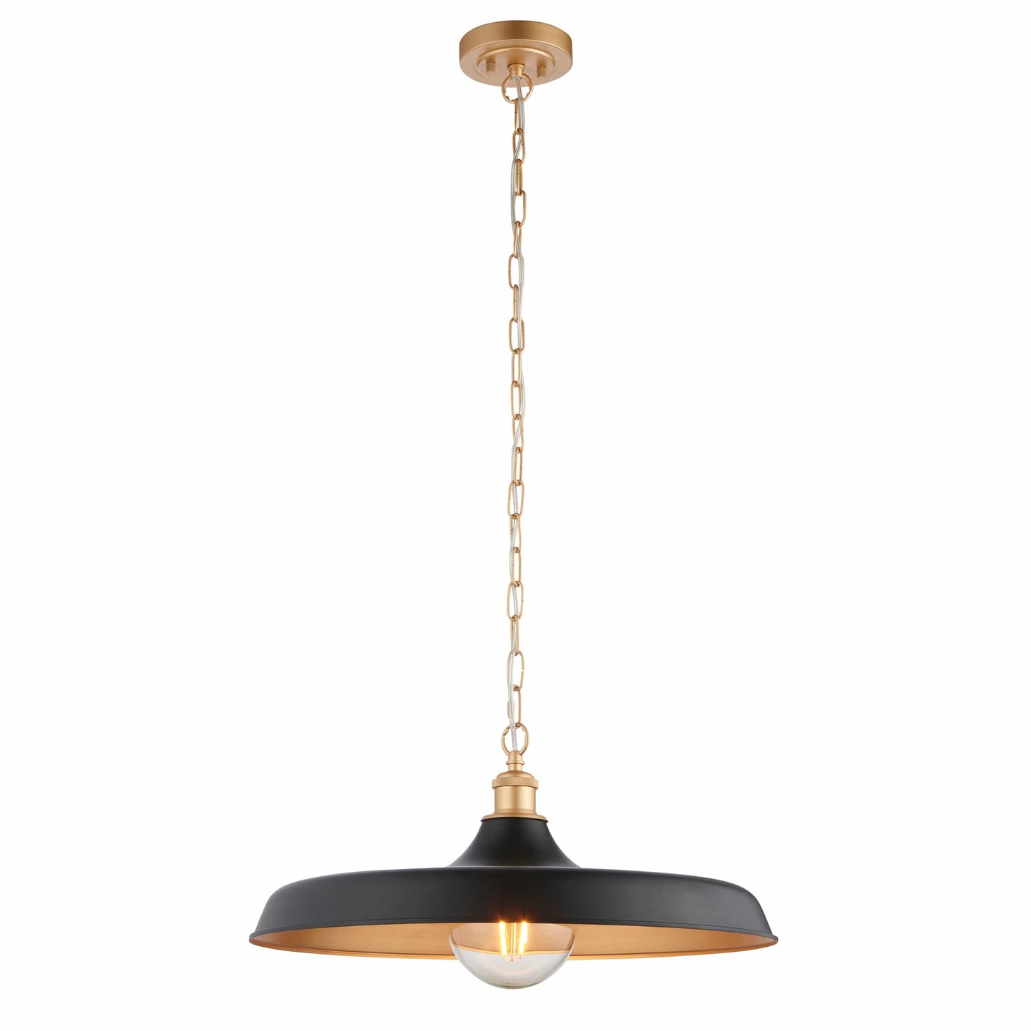 Tromso Matt Black & Satin Gold Pendant