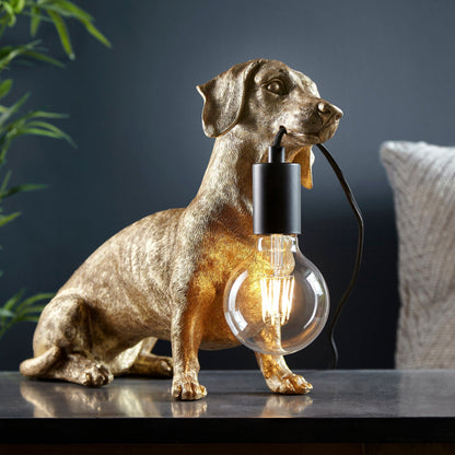 Dana Gold Dachshund Table Lamp