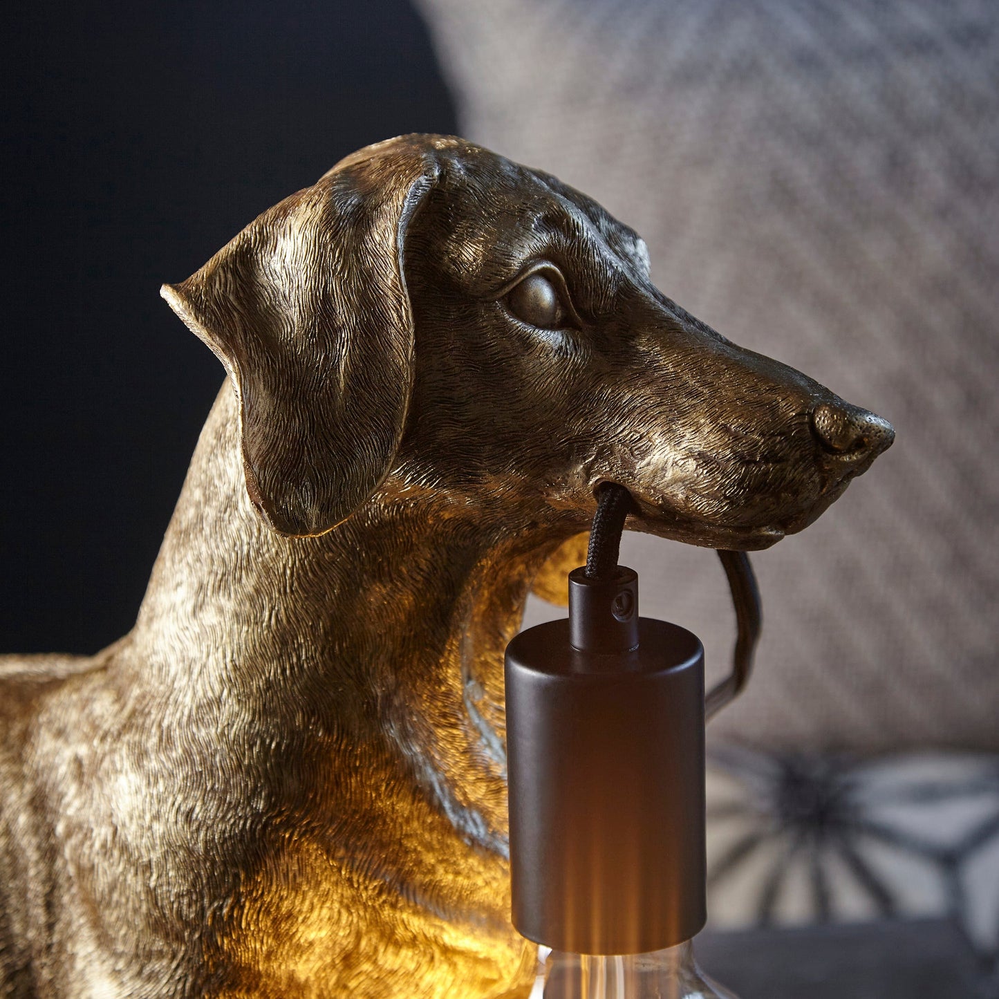 Dana Gold Dachshund Table Lamp