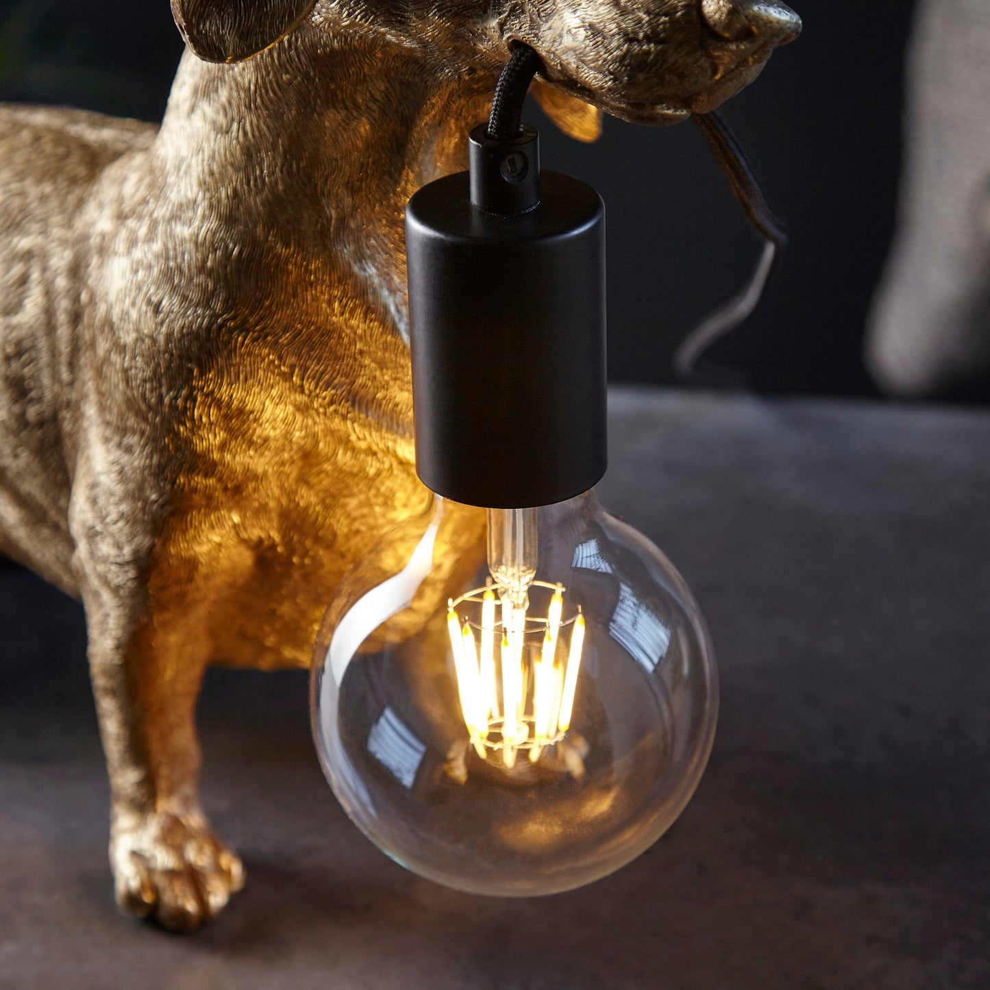 Dana Gold Dachshund Table Lamp