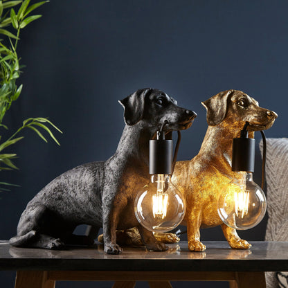 Dana Gold Dachshund Table Lamp