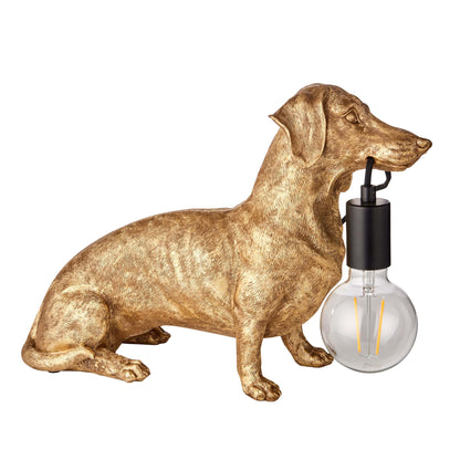 Dana Gold Dachshund Table Lamp