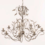 Eden 9 Light Antique Silver Foliage Chandelier
