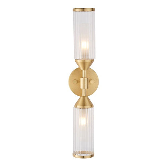 Flute Satin Brass Wall Light