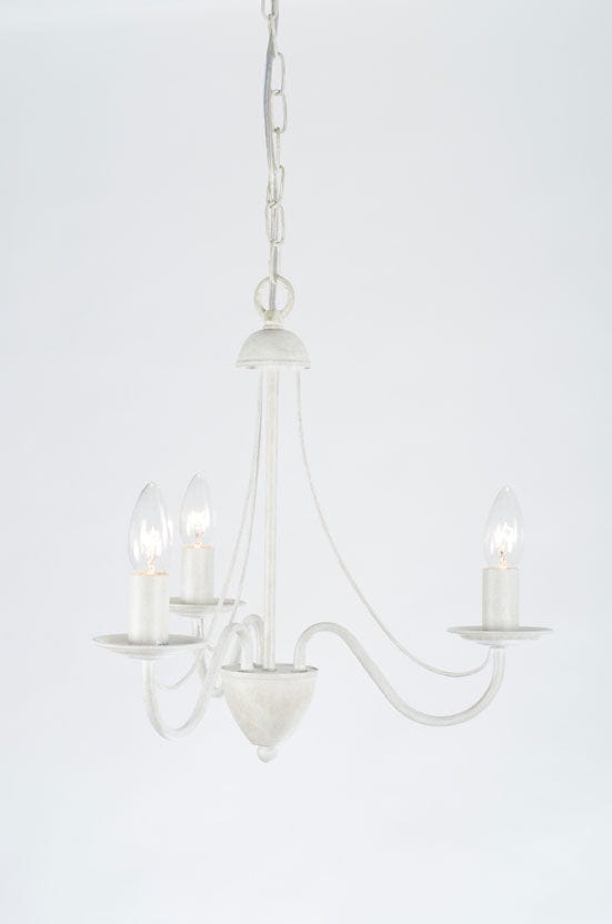 Lyra 3 Light Antique White Chandelier