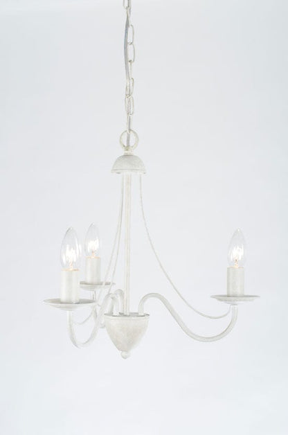 Lyra 3 Light Antique White Chandelier