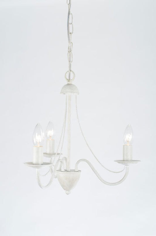 Lyra 3 Light Antique White Chandelier