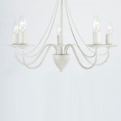 Lyra 5 Light Antique White Chandelier