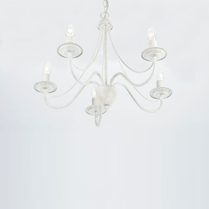 Lyra 5 Light Antique White Chandelier