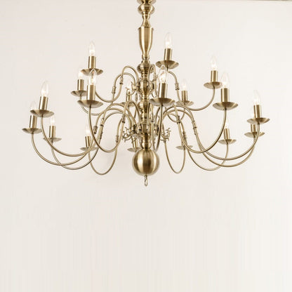 Antwerp 18 Light Antique Brass Flemish Style Chandelier