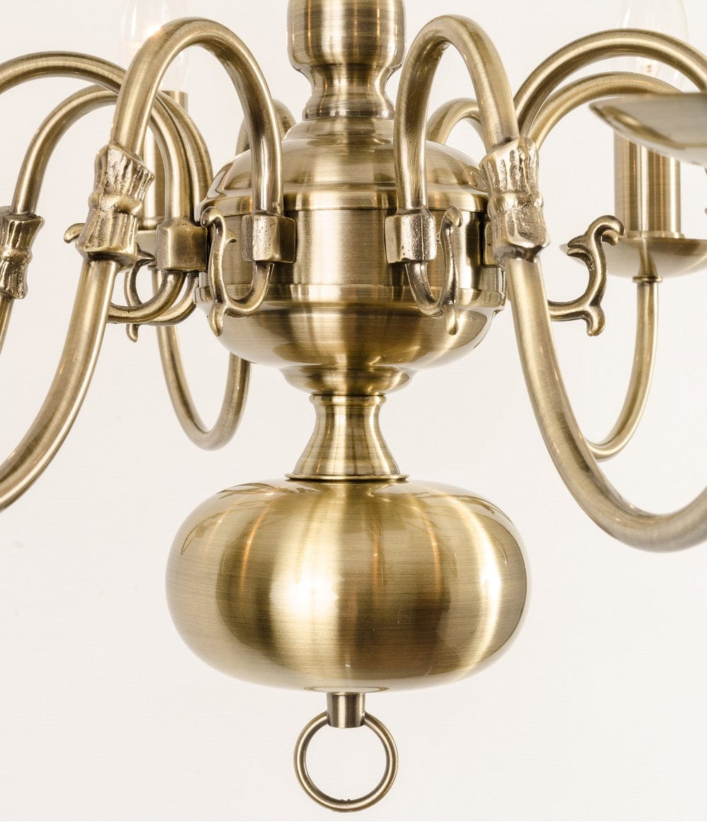 Antwerp 12 Light Antique Brass Flemish Style Chandelier