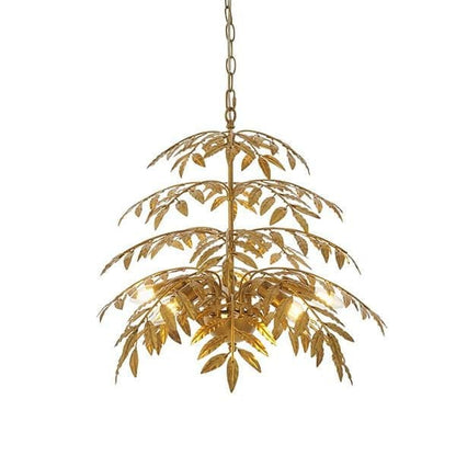 Inca 5 Light Distressed Gold Pendant