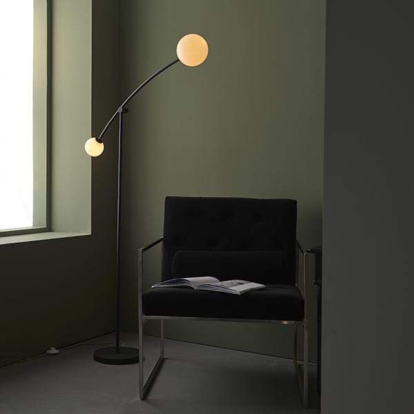 Miro 2 Light Matt Black Floor Lamp