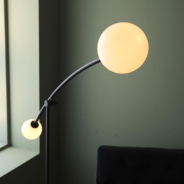 Miro 2 Light Matt Black Floor Lamp