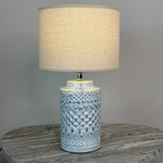 Wild Seas Table Lamp with Cream Drum Shade