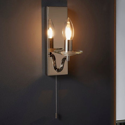 Clara 1 Light Polished Nickel Bathroom Wall Light