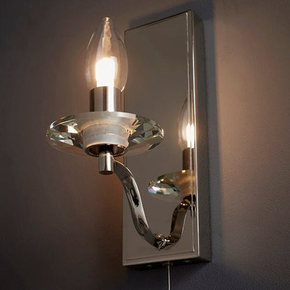 Clara 1 Light Polished Nickel Bathroom Wall Light