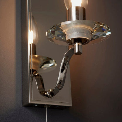 Clara 1 Light Polished Nickel Bathroom Wall Light