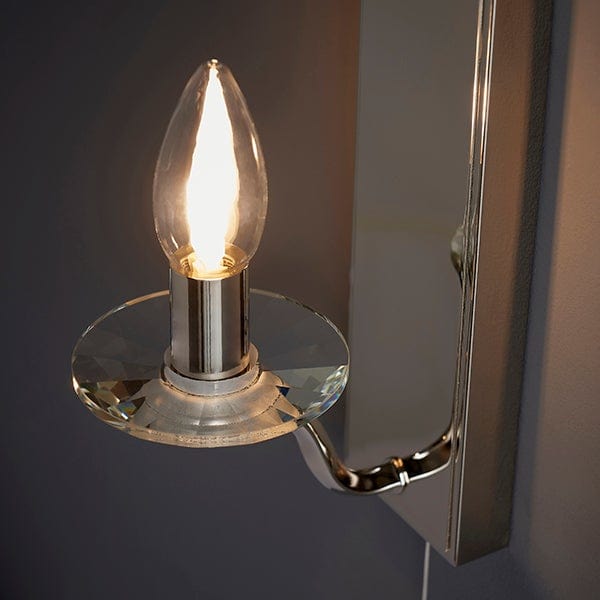 Clara 1 Light Polished Nickel Bathroom Wall Light