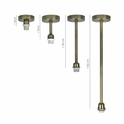 Measurement chart of a ceiling light fixture with dimensions labeled.