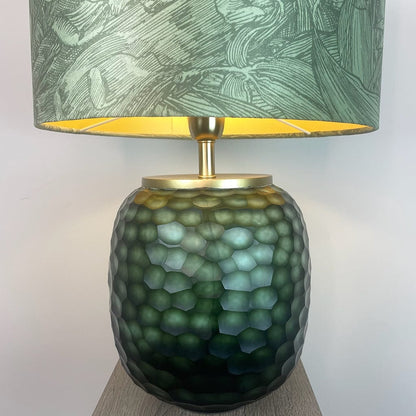 Camila Green Textured Table Lamp with Timorous Beasties Jungle Tangle Willow Shade