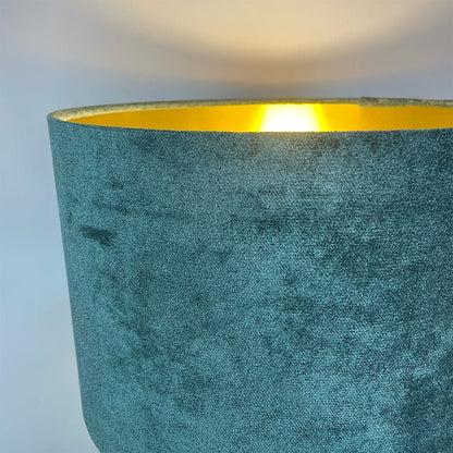 Camila Green Textured Table Lamp with Juniper Textured Velvet Shade