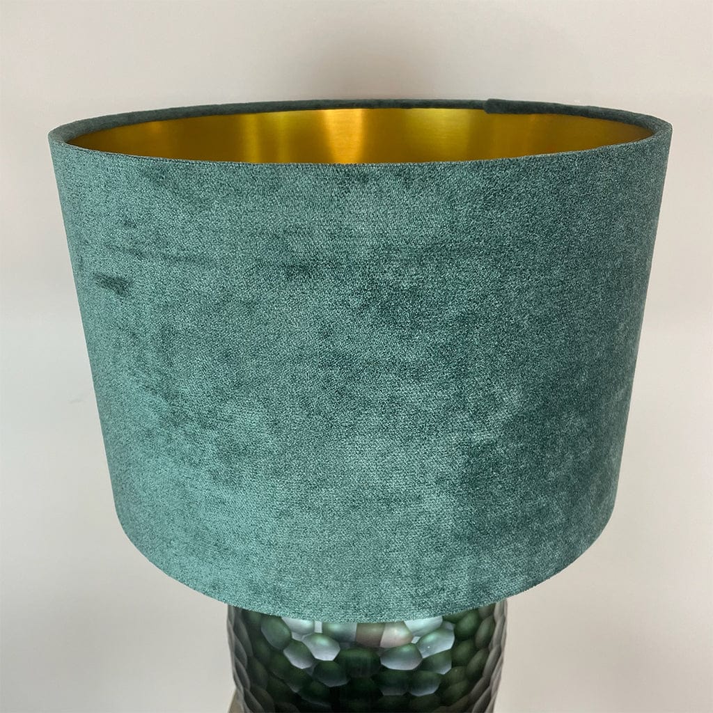 Camila Green Textured Table Lamp with Juniper Textured Velvet Shade