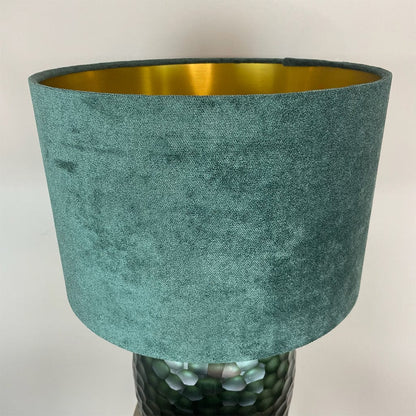 Camila Green Textured Table Lamp with Juniper Textured Velvet Shade