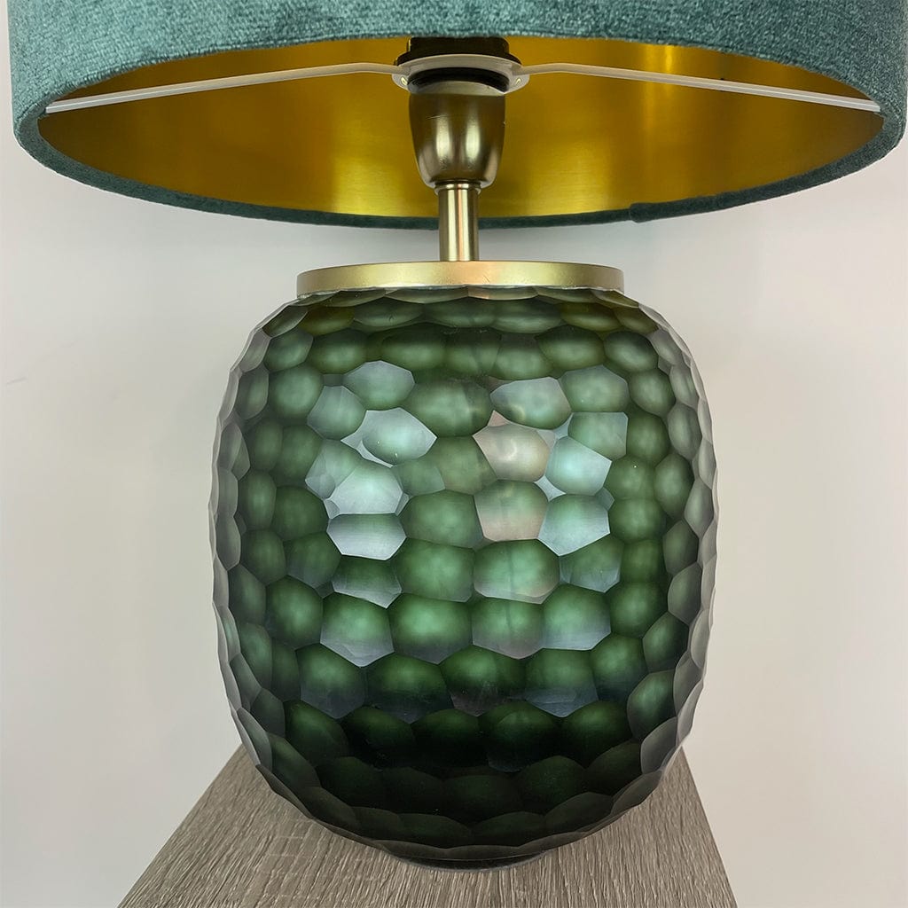 Camila Green Textured Table Lamp with Juniper Textured Velvet Shade