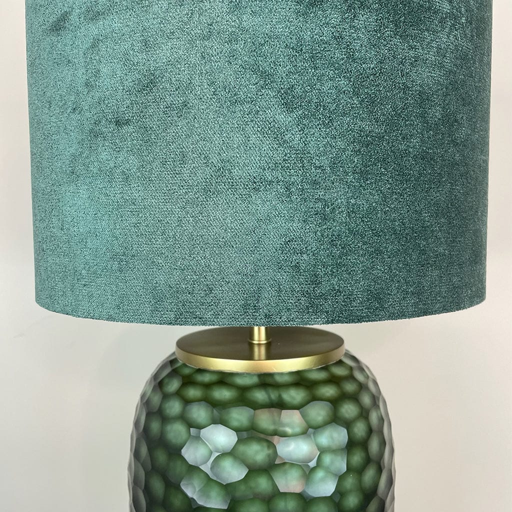 Camila Green Textured Table Lamp with Juniper Textured Velvet Shade