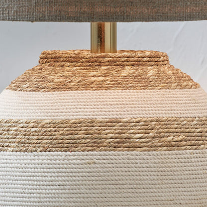 Talalla Cream & Natural Sea Grass Round Table Lamp