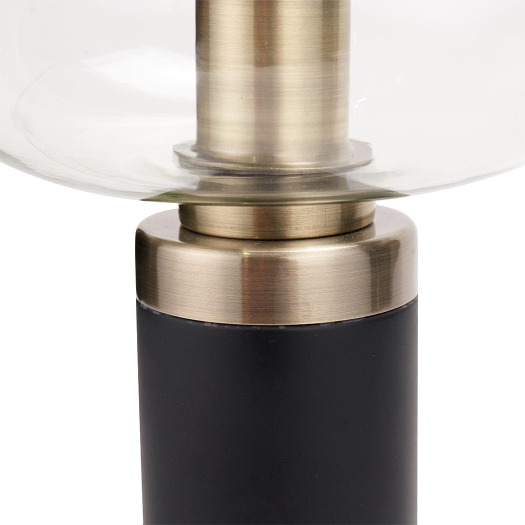 Florence Black Metal & Glass Table Lamp