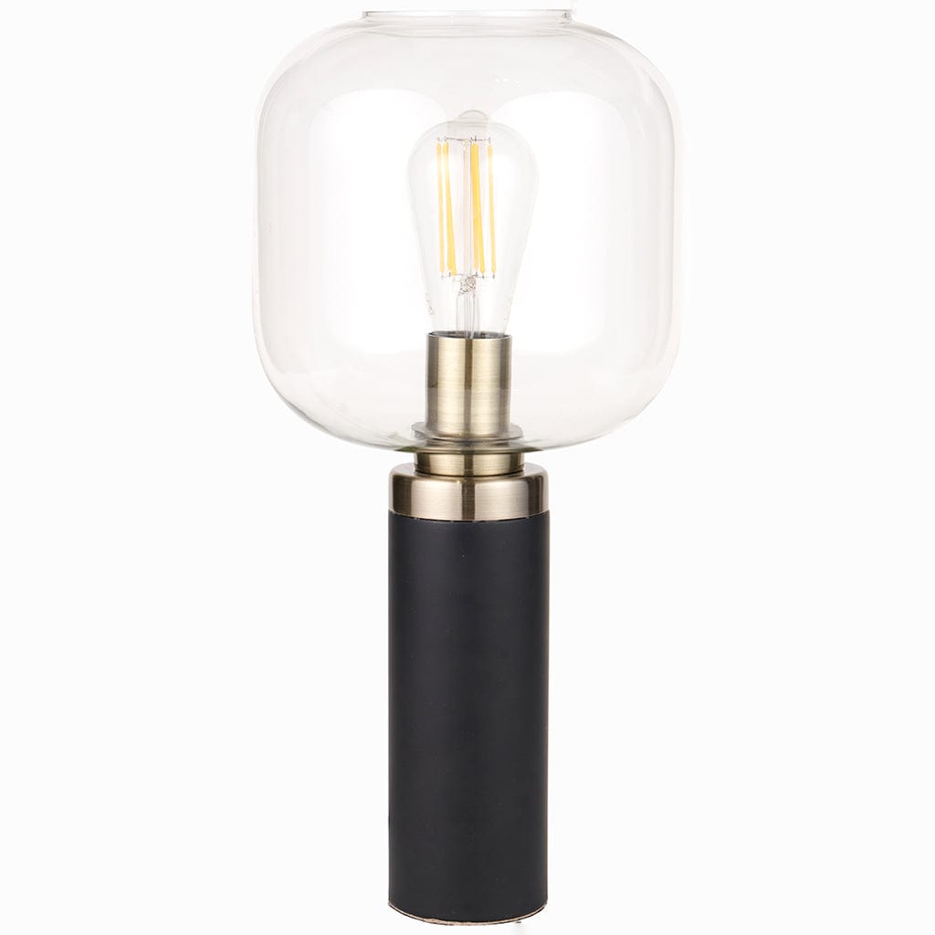 Florence Black Metal & Glass Table Lamp