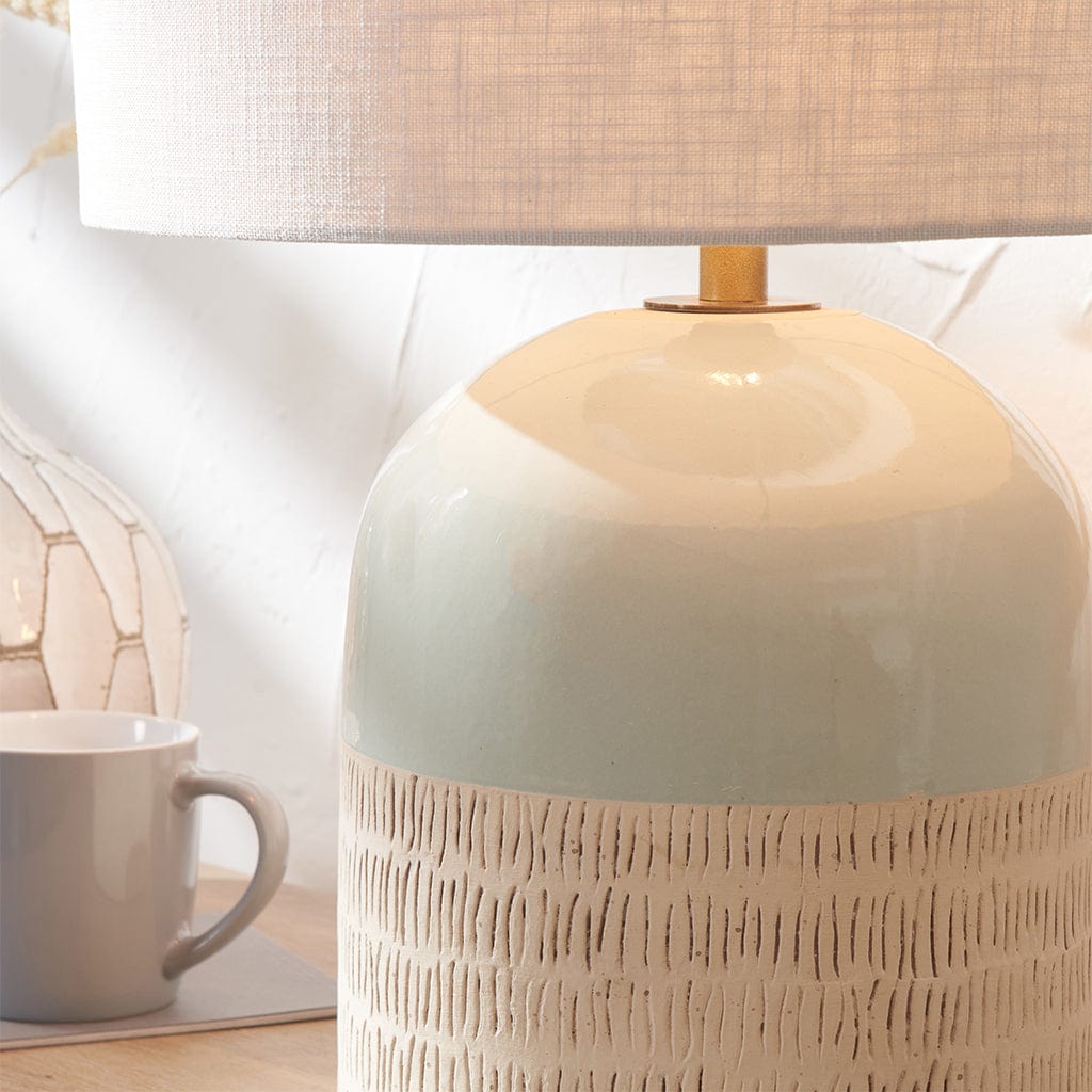 Lotta Duck Egg and Natural Stoneware Table Lamp