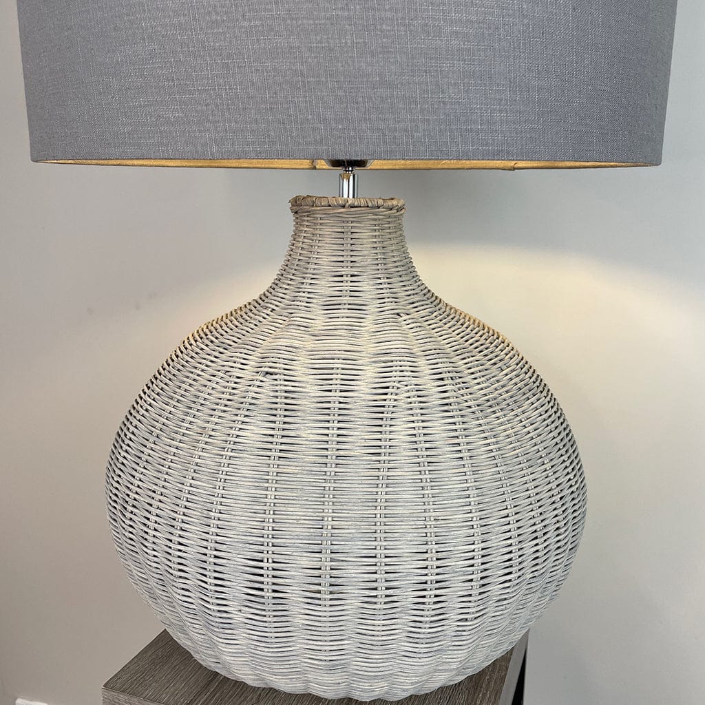 Allona Grey Wash Rattan Table Lamp